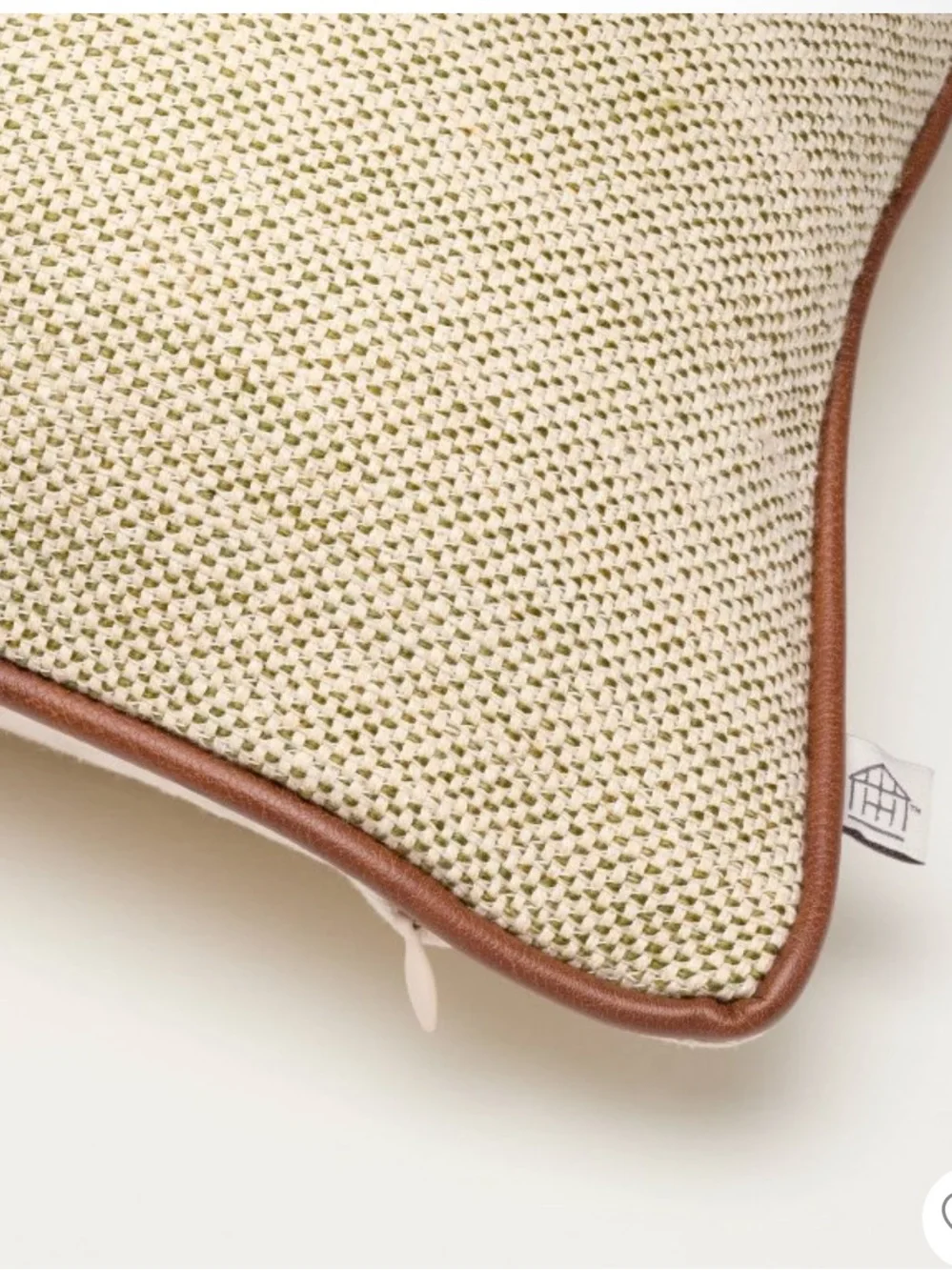 Hearth & Hand Neutral Pillow with Brown Piped Edge 18x18